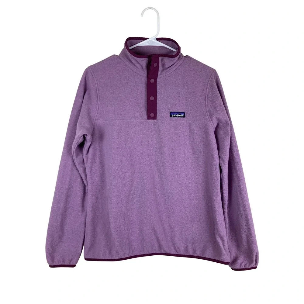 Patagonia Synchilla Snap-T Fleece Women M Lavender Sweater Granola Hiking